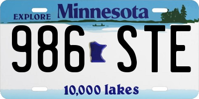 MN license plate 986STE