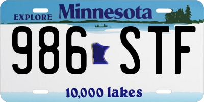 MN license plate 986STF