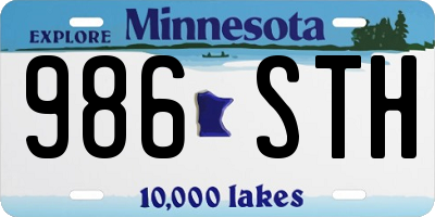 MN license plate 986STH