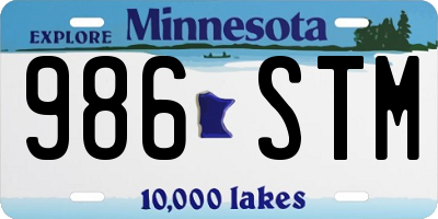 MN license plate 986STM