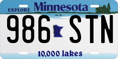 MN license plate 986STN