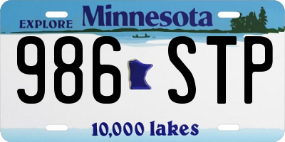MN license plate 986STP
