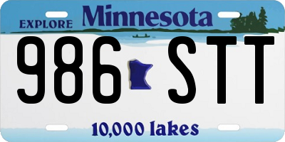 MN license plate 986STT