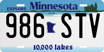 MN license plate 986STV