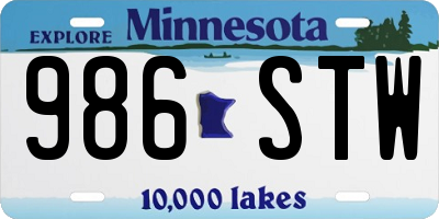 MN license plate 986STW