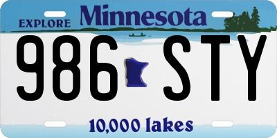 MN license plate 986STY