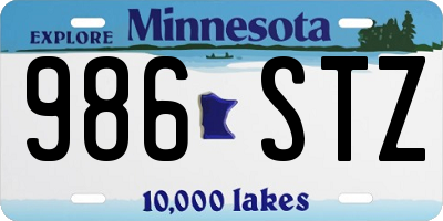 MN license plate 986STZ