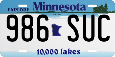 MN license plate 986SUC