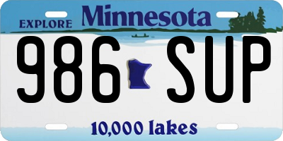 MN license plate 986SUP