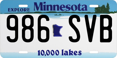 MN license plate 986SVB