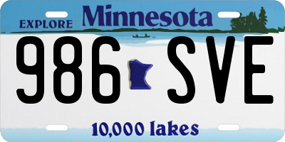 MN license plate 986SVE