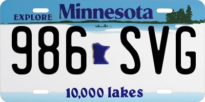 MN license plate 986SVG