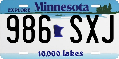 MN license plate 986SXJ