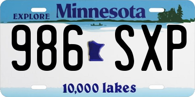 MN license plate 986SXP