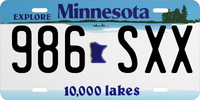 MN license plate 986SXX