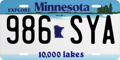 MN license plate 986SYA