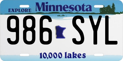 MN license plate 986SYL