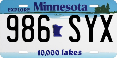 MN license plate 986SYX