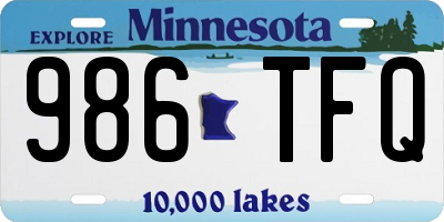 MN license plate 986TFQ