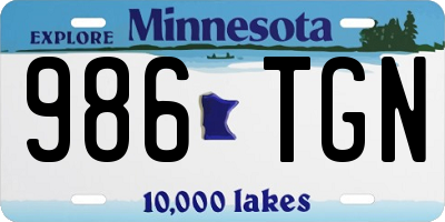 MN license plate 986TGN