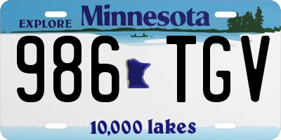 MN license plate 986TGV