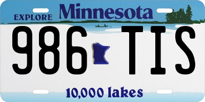 MN license plate 986TIS