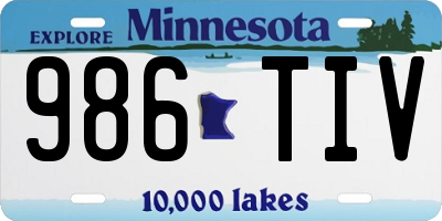 MN license plate 986TIV