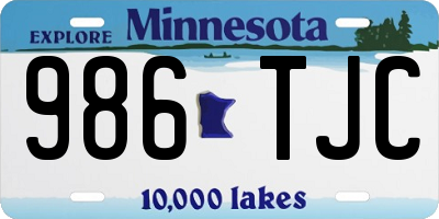 MN license plate 986TJC