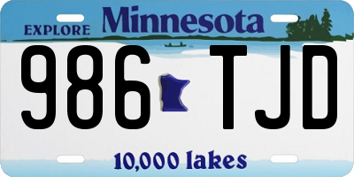 MN license plate 986TJD