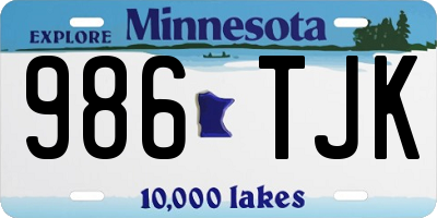 MN license plate 986TJK