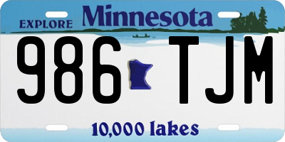 MN license plate 986TJM