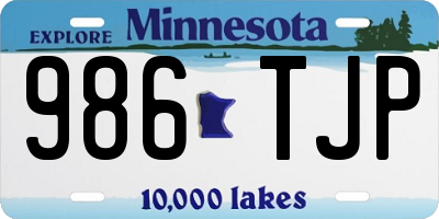 MN license plate 986TJP