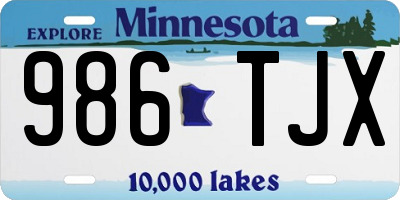 MN license plate 986TJX