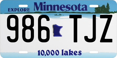 MN license plate 986TJZ