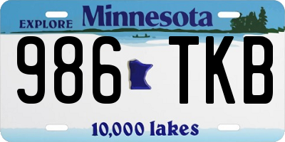 MN license plate 986TKB