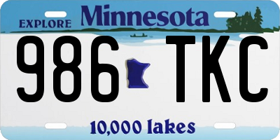 MN license plate 986TKC