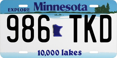 MN license plate 986TKD
