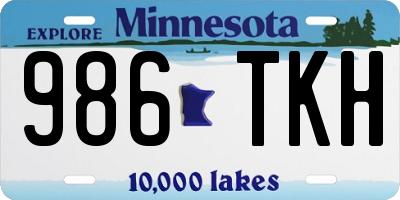 MN license plate 986TKH