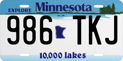 MN license plate 986TKJ