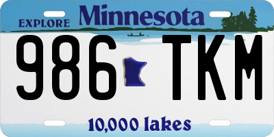 MN license plate 986TKM