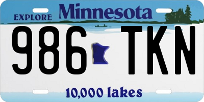 MN license plate 986TKN