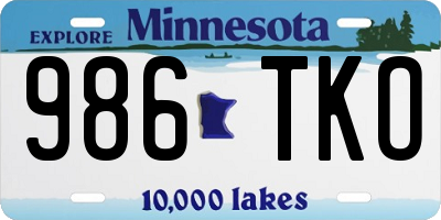 MN license plate 986TKO