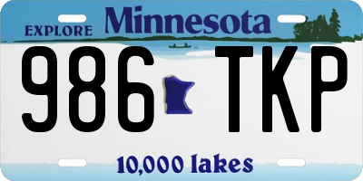 MN license plate 986TKP