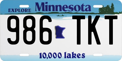 MN license plate 986TKT