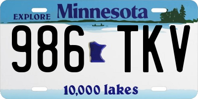 MN license plate 986TKV