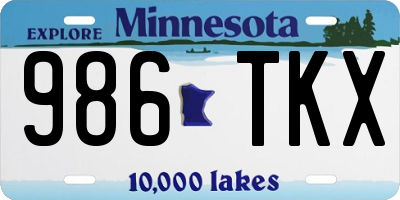 MN license plate 986TKX