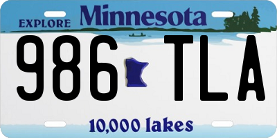 MN license plate 986TLA