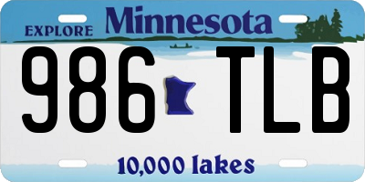 MN license plate 986TLB