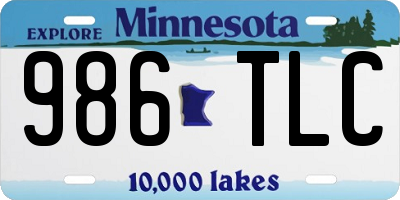 MN license plate 986TLC