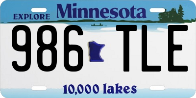 MN license plate 986TLE